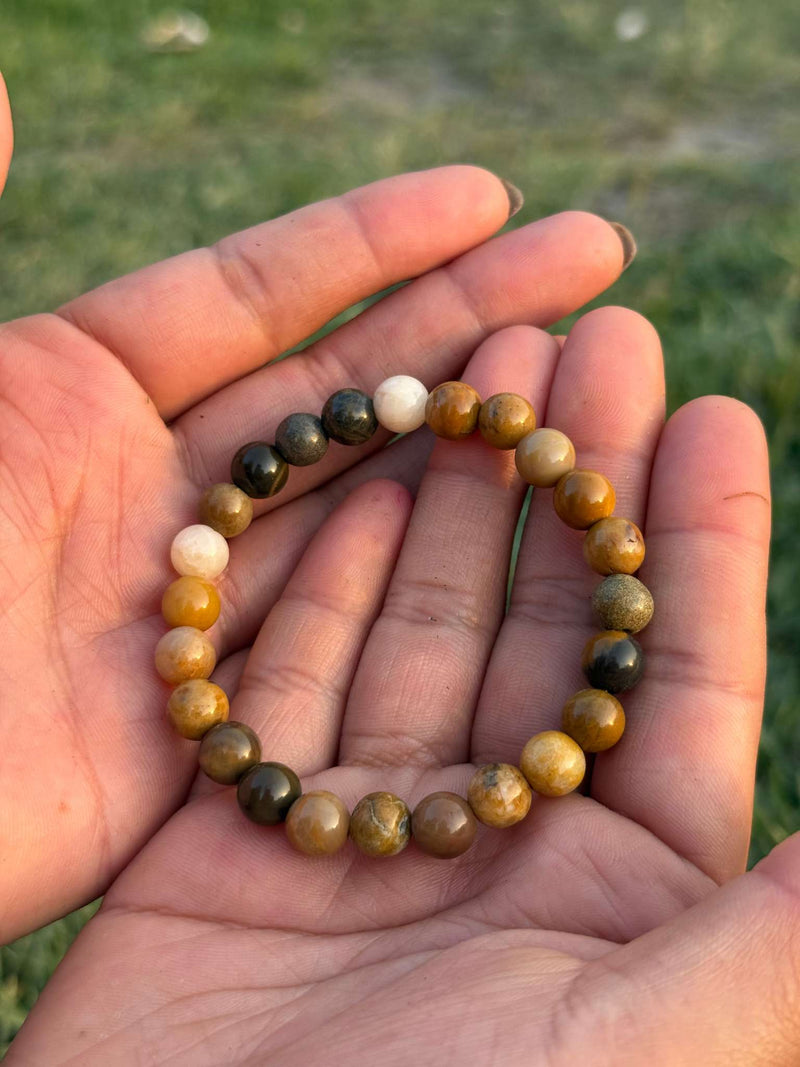 Mookaite Jasper Bracelet – Multicolor 8mm Gemstone Stretch Bracelet