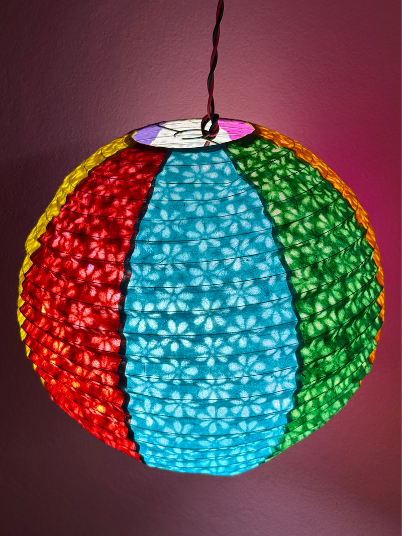 Handmade Paper Lampshade |  Lokta Paper Crafts | Lantern Shade | Multi Color Shades | Nepali Kagaj