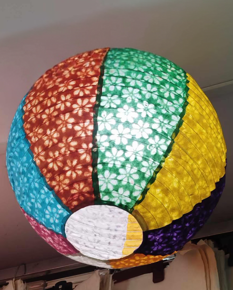 Handmade Paper Lampshade |  Lokta Paper Crafts | Lantern Shade | Multi Color Shades | Nepali Kagaj
