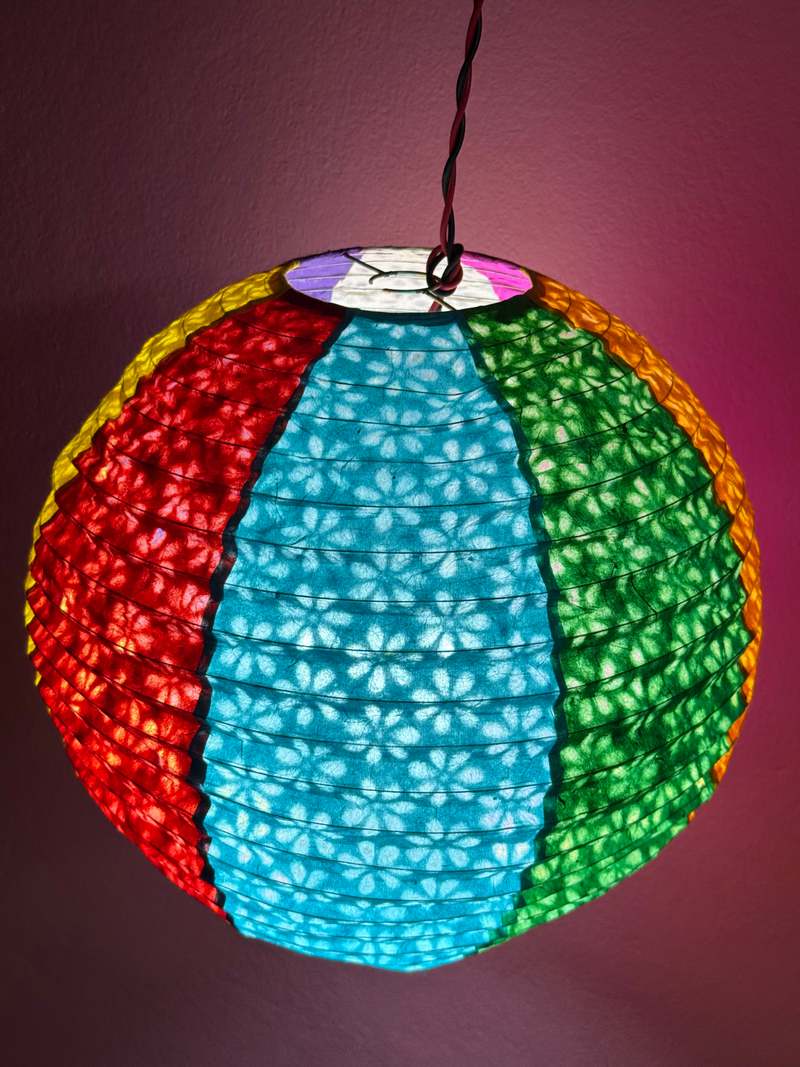 Handmade Paper Lampshade |  Lokta Paper Crafts | Lantern Shade | Multi Color Shades | Nepali Kagaj