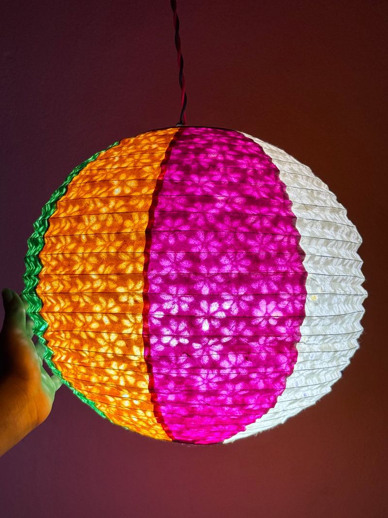 Handmade Paper Lampshade |  Lokta Paper Crafts | Lantern Shade | Multi Color Shades | Nepali Kagaj