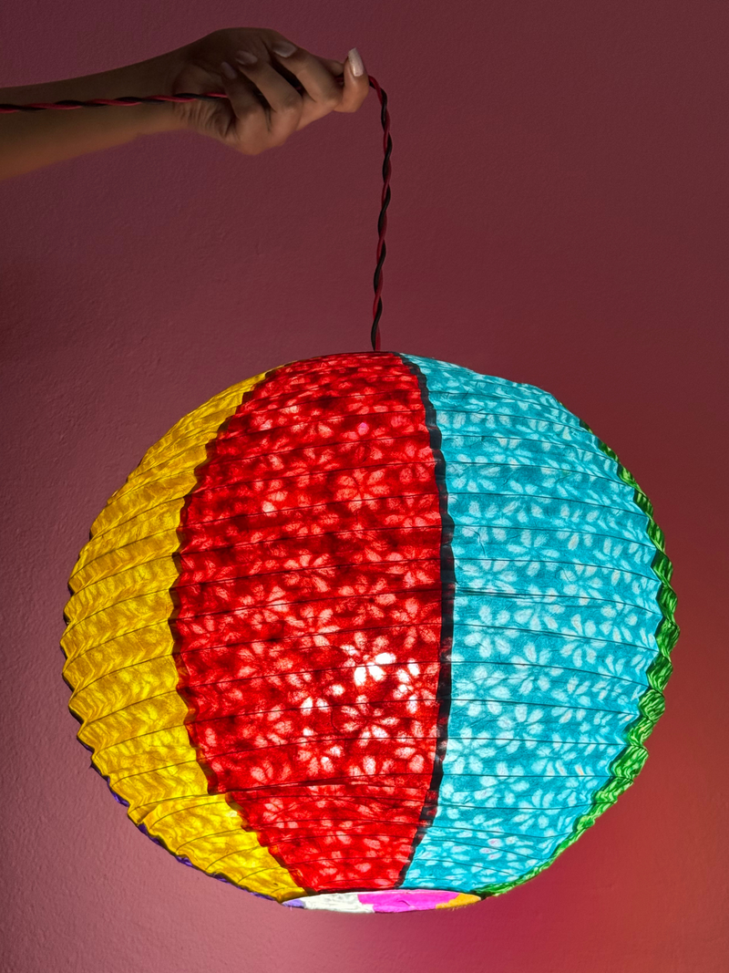 Handmade Paper Lampshade |  Lokta Paper Crafts | Lantern Shade | Multi Color Shades | Nepali Kagaj