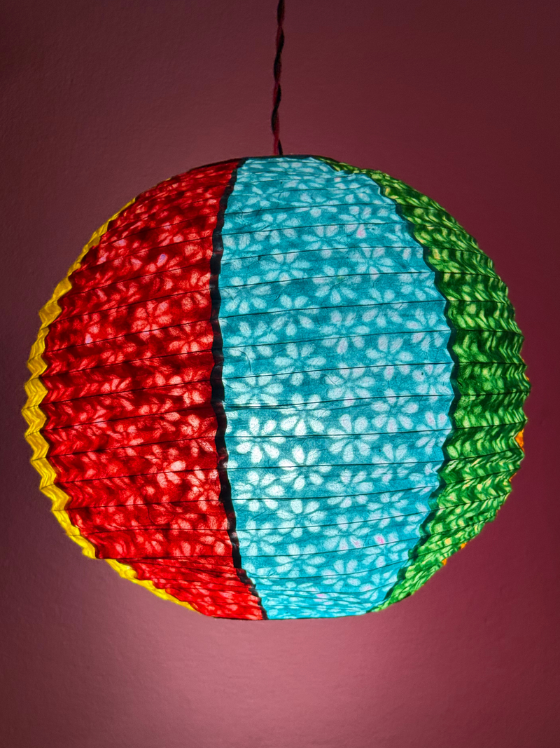Handmade Paper Lampshade |  Lokta Paper Crafts | Lantern Shade | Multi Color Shades | Nepali Kagaj