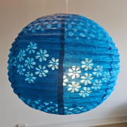 Lokta Paper Lampshades - Handmade Paper Lampshade - light blue