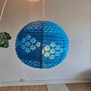 Lokta Paper Lampshades - Handmade Paper Lampshade - light blue