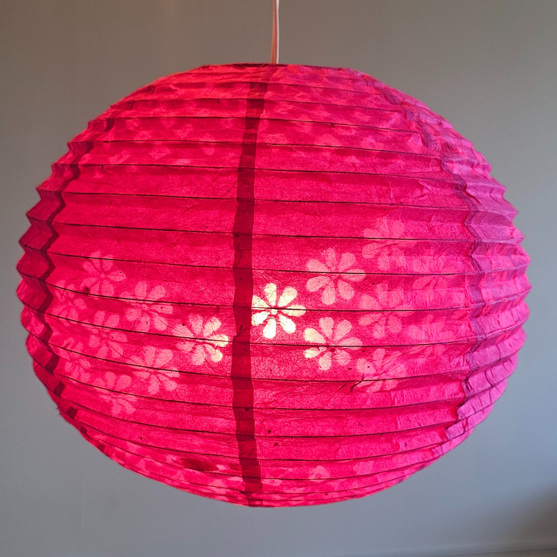 Rice Paper Lampshades - Handmade Lokta Paper Lampshade - Pink main