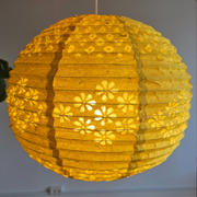 Handmade Paper Lampshades - Lokta Paper Lampshade - Yellow main