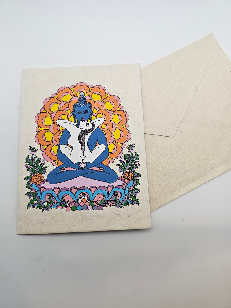 Samantabhadra Buddha Lokta Greeting Card with Envelope