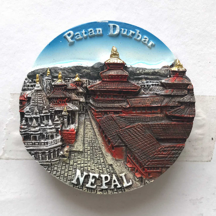 Patan Durbar Square  circular Fridge Magnet, Refrigerator Magnet