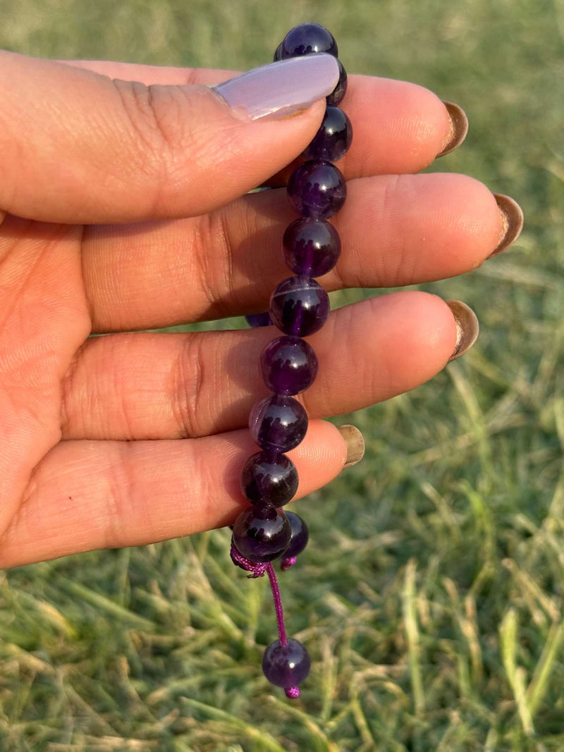 Purple Agate Bracelet – Natural 8mm Gemstone Stretch Bracelet