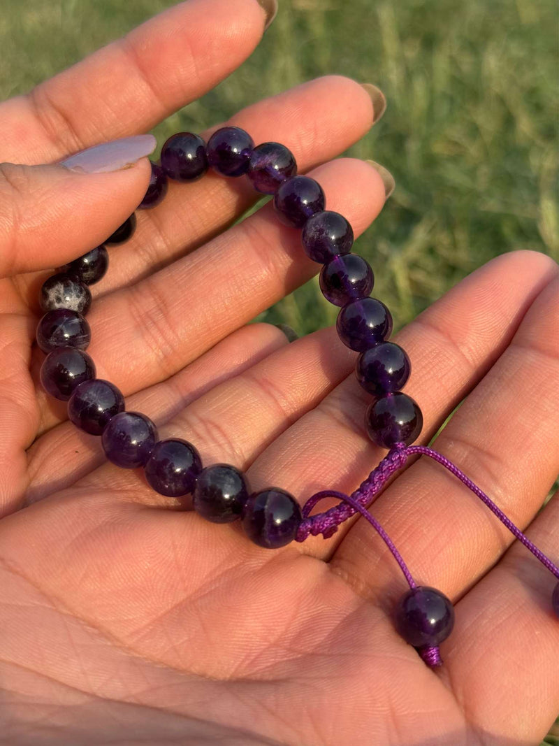 Purple Agate Bracelet – Natural 8mm Gemstone Stretch Bracelet