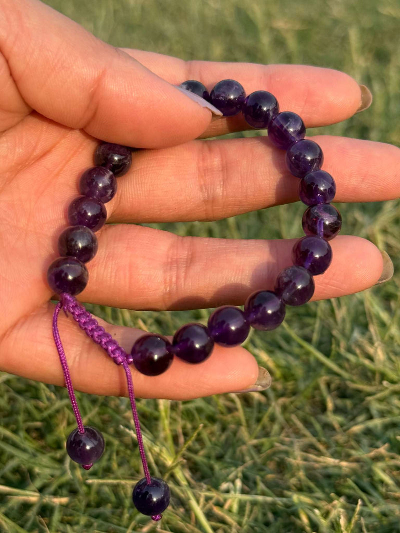 Purple Agate Bracelet – Natural 8mm Gemstone Stretch Bracelet