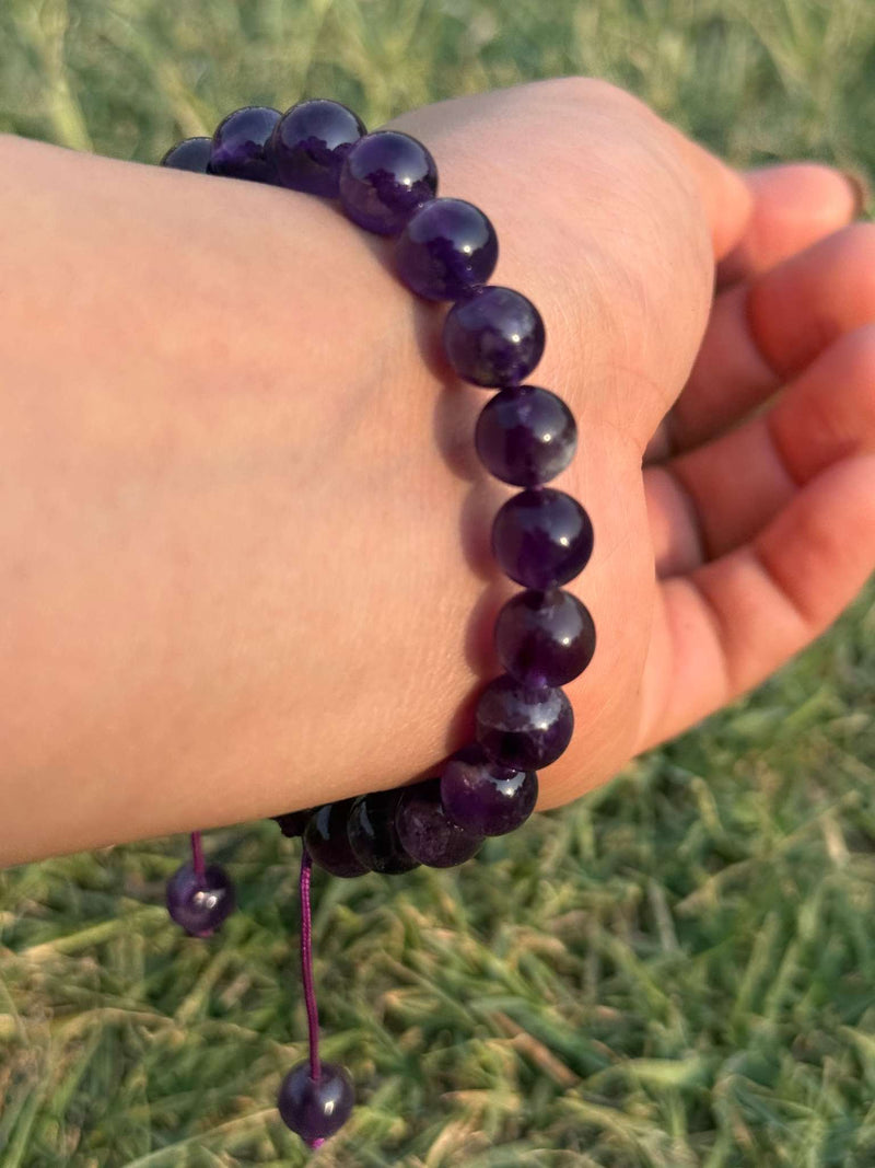 Purple Agate Bracelet – Natural 8mm Gemstone Stretch Bracelet