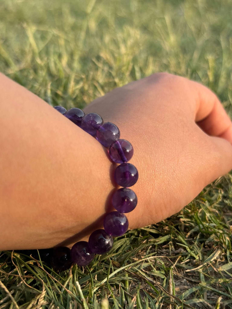 Purple Agate Bracelet – Natural 8mm Gemstone Stretch Bracelet