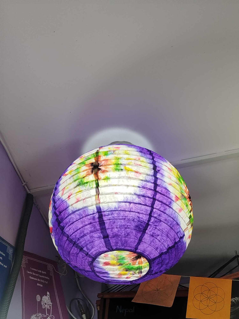 Lokta Paper Lampshade – Handmade Lantern Shade– Nepali Kagaj – Tie Dye