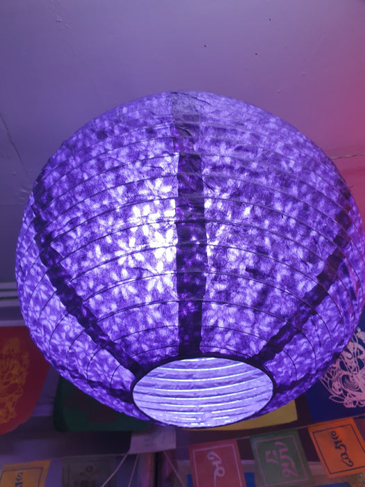 Handmade Lokta Paper Lampshade -Round Shape - Hanging Lampshades, Purple