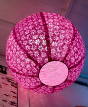 Handmade Lokta Paper Lampshade -Round Shape - Hanging Lampshades, Purple - 2