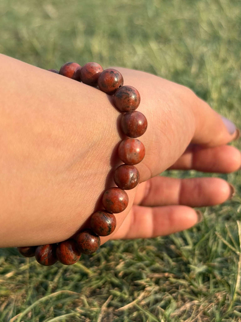 Red Jasper Bracelet – Natural 8mm Stone Bead Stretch Bracelet