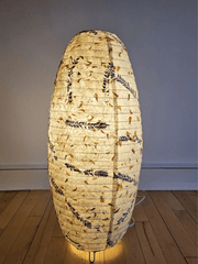 rice paper lampshade - table lampshade - fern petal marigold mixed 