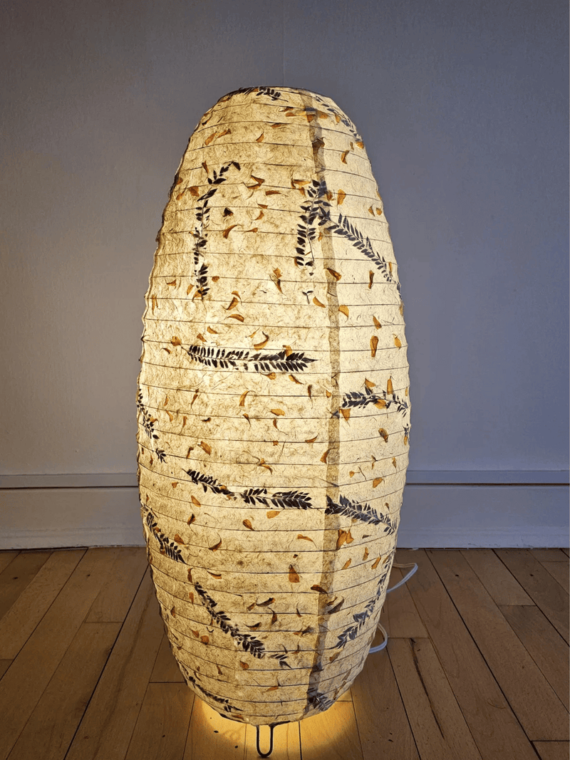 rice paper lampshade - table lampshade - fern petal marigold mixed 