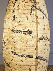 rice paper lampshade - table lampshade - fern petal marigold mixed closed view