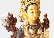 8-Inch Gold-Plated White Tara Statue from Nepal - 2