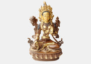 8-Inch Gold-Plated White Tara Statue from Nepal - 3