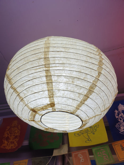 Handmade Lokta Paper Lampshade -Round Shape - Hanging Lampshades, White