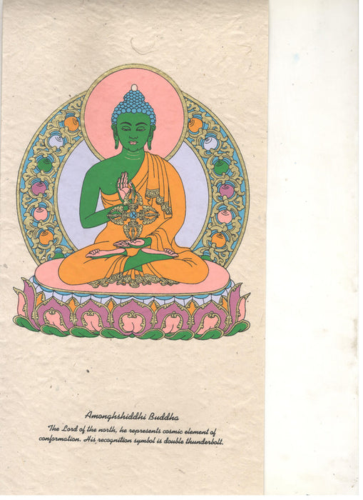 Amonghshiddi Buddha -Lokta paper wall hanging poster