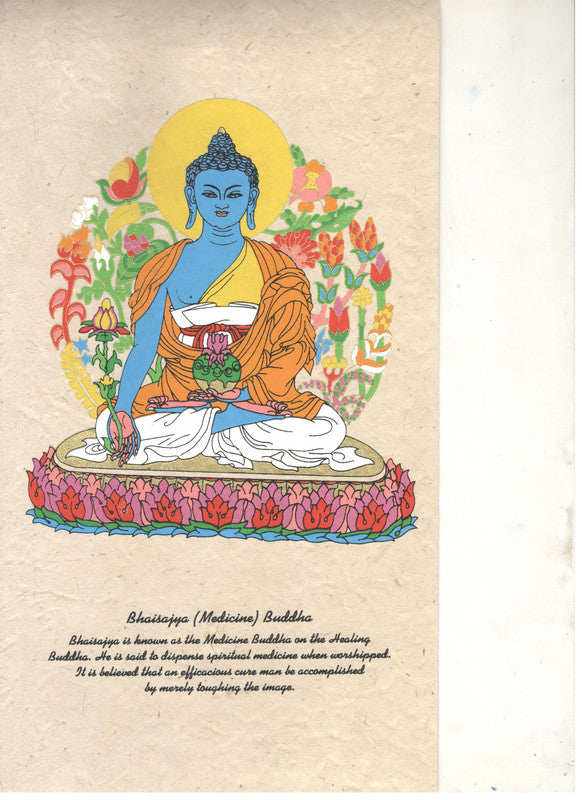 Bhaisajya Buddha -Lokta paper wall hanging poster