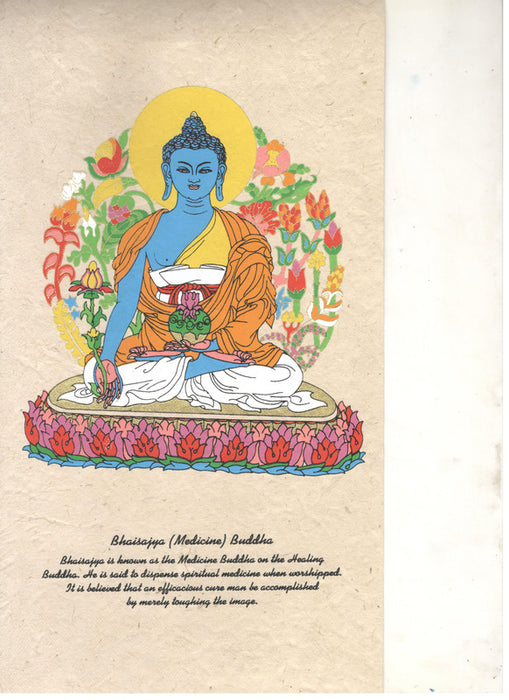 Bhaisajya Buddha -Lokta paper wall hanging poster