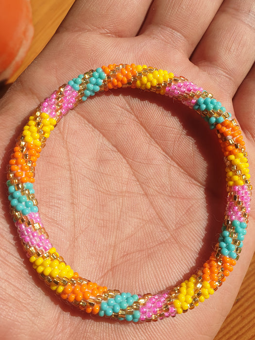 BeadsJoy Nepal Bracelet Handmade Bracelet Confetti Spiral BJAB12