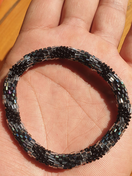 BeadsJoy Nepal Bracelet Handmade Bracelet Black Spiral BJAB13