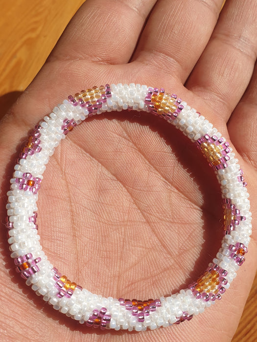 BeadsJoy Nepal Bracelet Handmade Bracelet White Patey  BJAB15