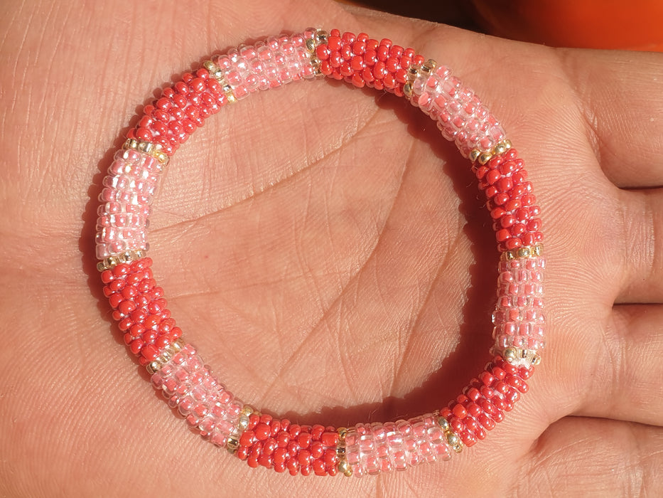 BeadsJoy Nepal Bracelets Pink  BJHNPB3