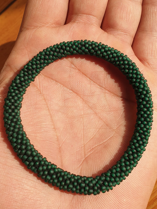 BeadsJoy  Nepal Bracelets Matte Green BJHNP10